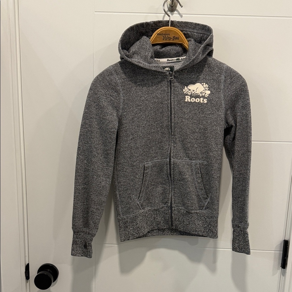 Roots Kids Charcoal Zip-Up Hoodie size large